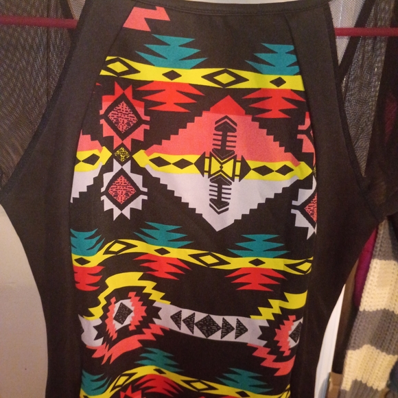 Colorful Geometric Pattern Dress - Picture 2 of 3